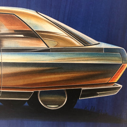 Vintage Concept Car Styling Design Art Illustration Volkswagen Skoda or VW ?