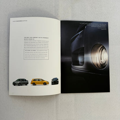 2003 Suzuki Aerio Car Sales Brochure Catalog Sedan GLX Fastback S 5X