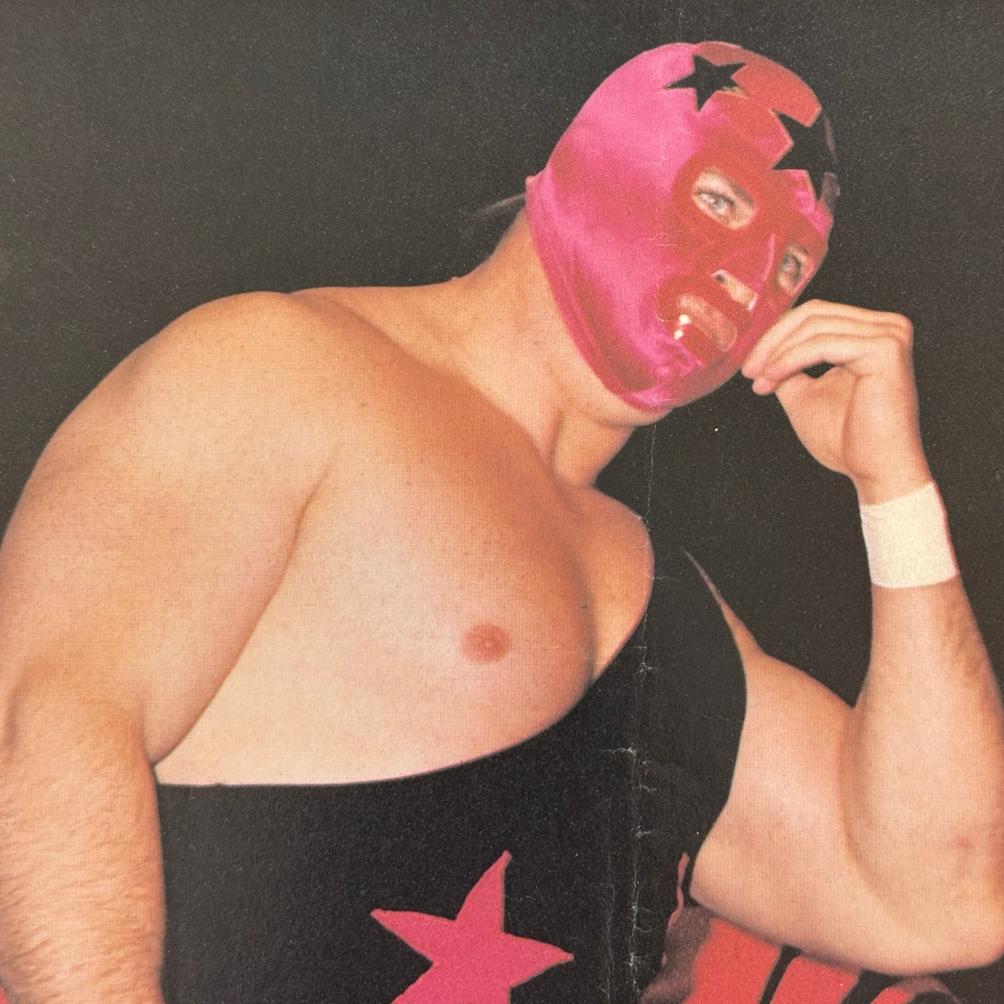 Vintage Wrestling Print Insert Masked Wrestler Superstar 1983