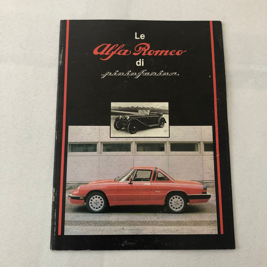 Alfa Romeo Pininfarina History Brochure Book 6C Spider Cabriolet Coupe Prototype