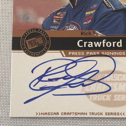 2006 Press Pass Signings Rick Crawford Auto Autograph Signed Card Nascar Truck