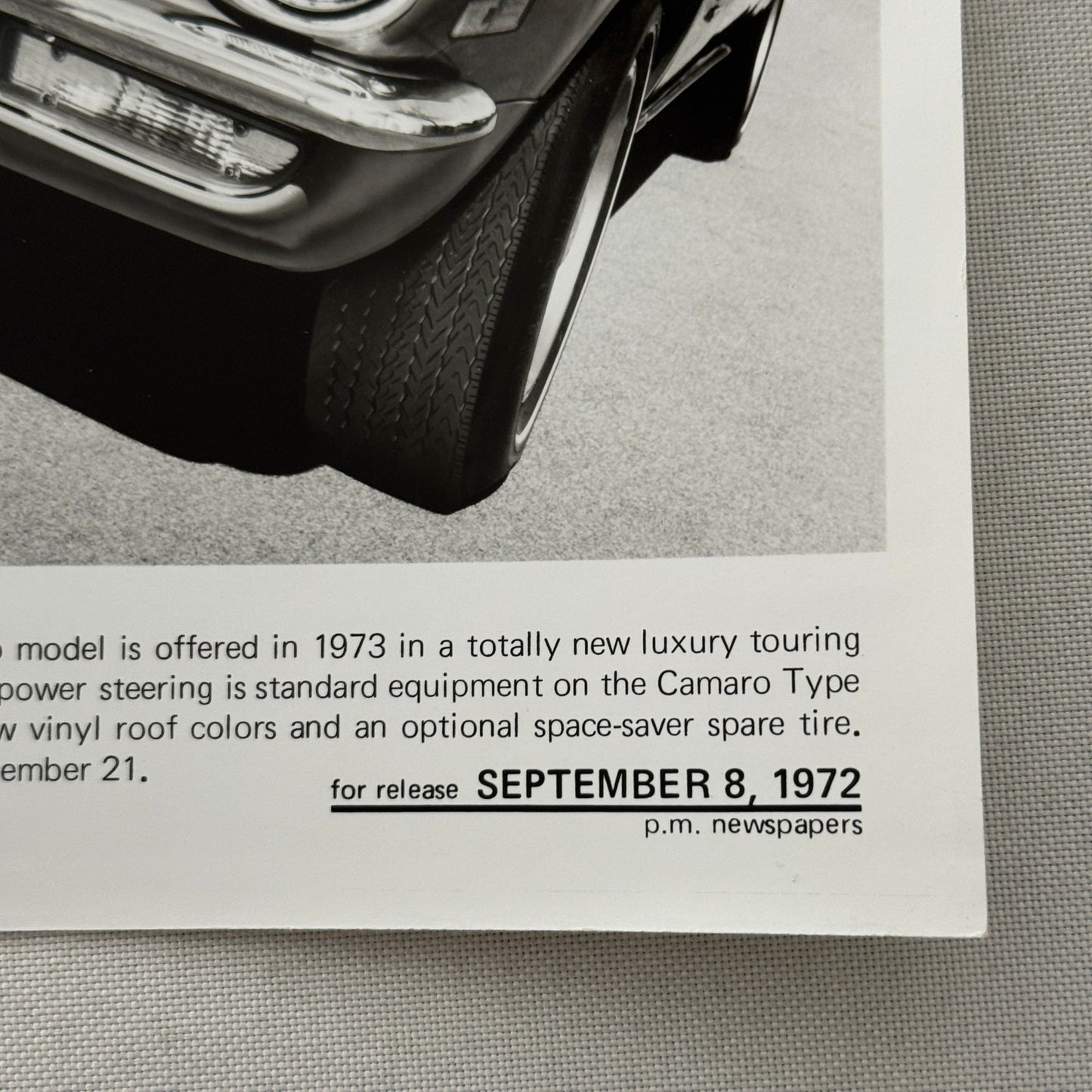1973 Chevrolet Camaro Factory Press Publicity Photo Photograph Vintage