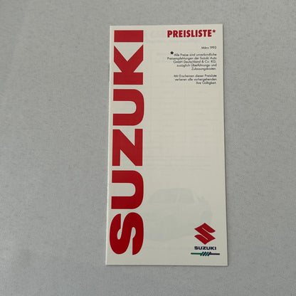 1993 Suzuki Press Kit Brochure German Suzuki Swift Samurai Vitara Super Carry