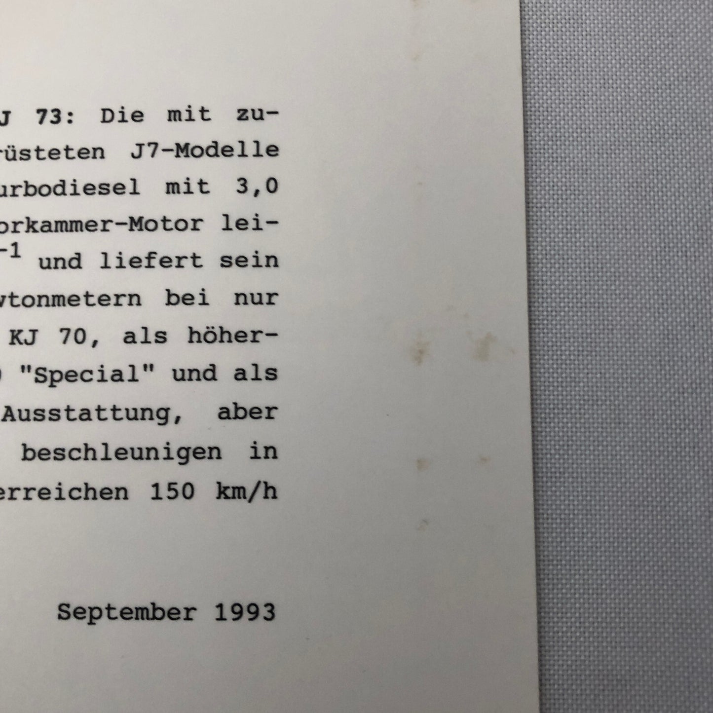 1993 1994 Toyota Landcruiser KJ 70 and KJ 73 Photo Photograph Land Cruiser