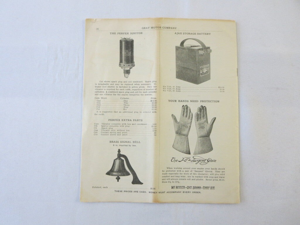 1909 Gray Motor Company Boat & Engine Accessory Sales Brochure Catalog 