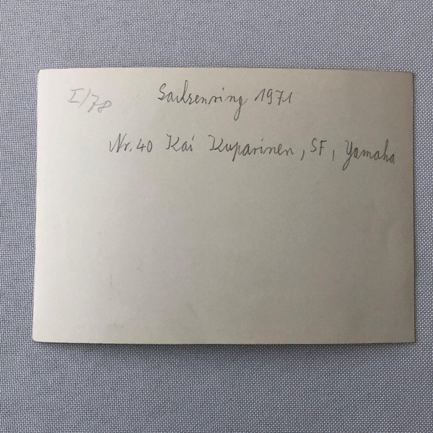 Vintage Motorcycle Racing Photo photograph Rider Kai Kuparinen Yamaha 1971