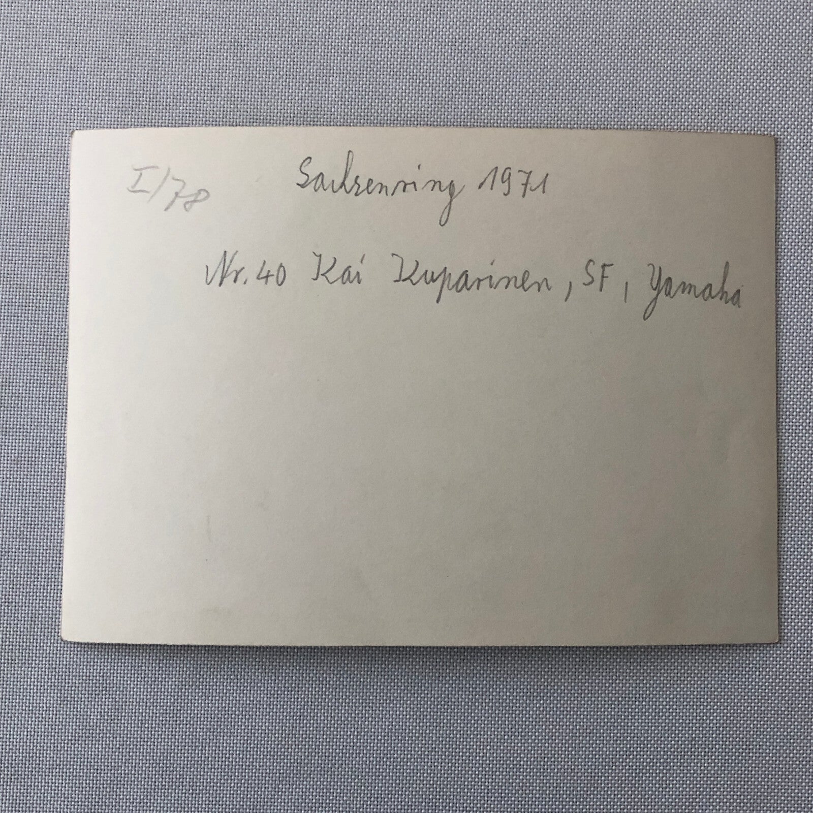 Vintage Motorcycle Racing Photo photograph Rider Kai Kuparinen Yamaha 1971