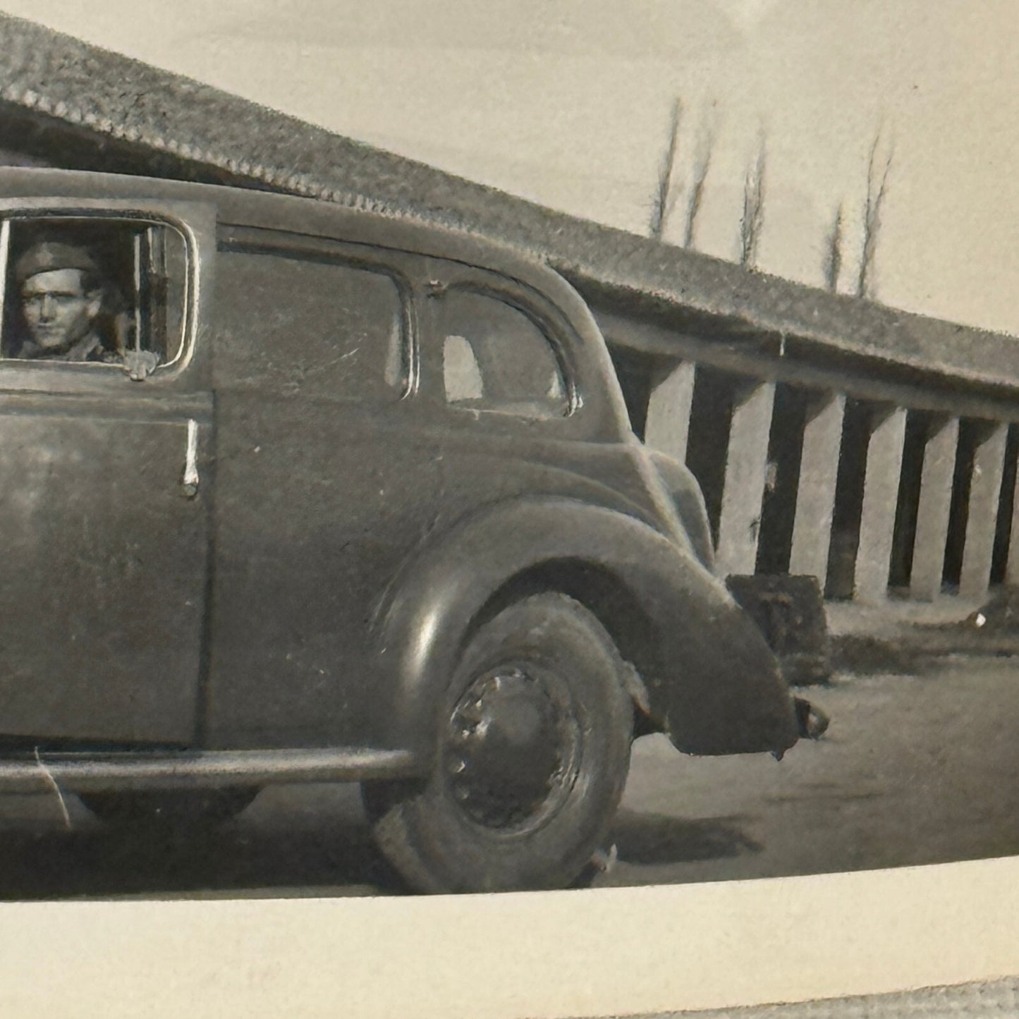 Vintage Photo Photograph Print Man in Early Automobile Car