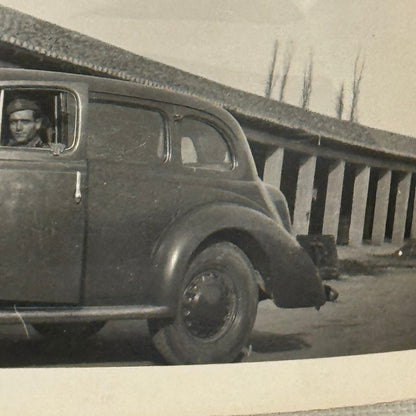 Vintage Photo Photograph Print Man in Early Automobile Car