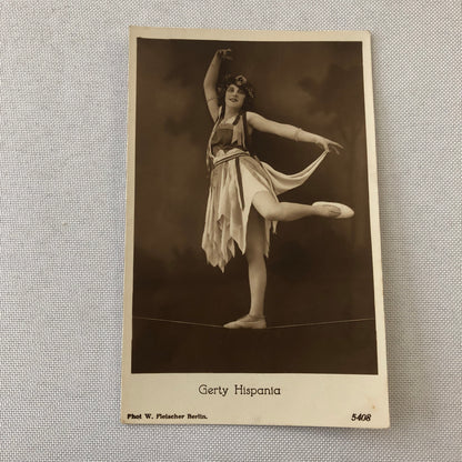 Circus Performer Real Photo Postcard Post Card RPPC Gerty Hispania Dancer ?
