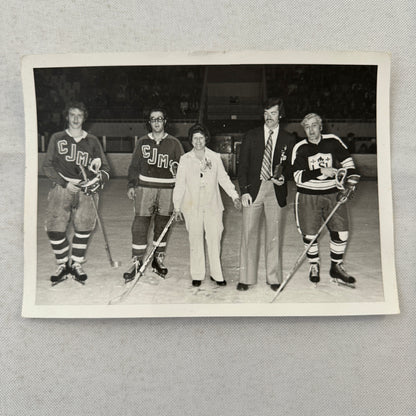 Vintage Hockey Game Photo Photograph Quebec Amateur Players CJMS