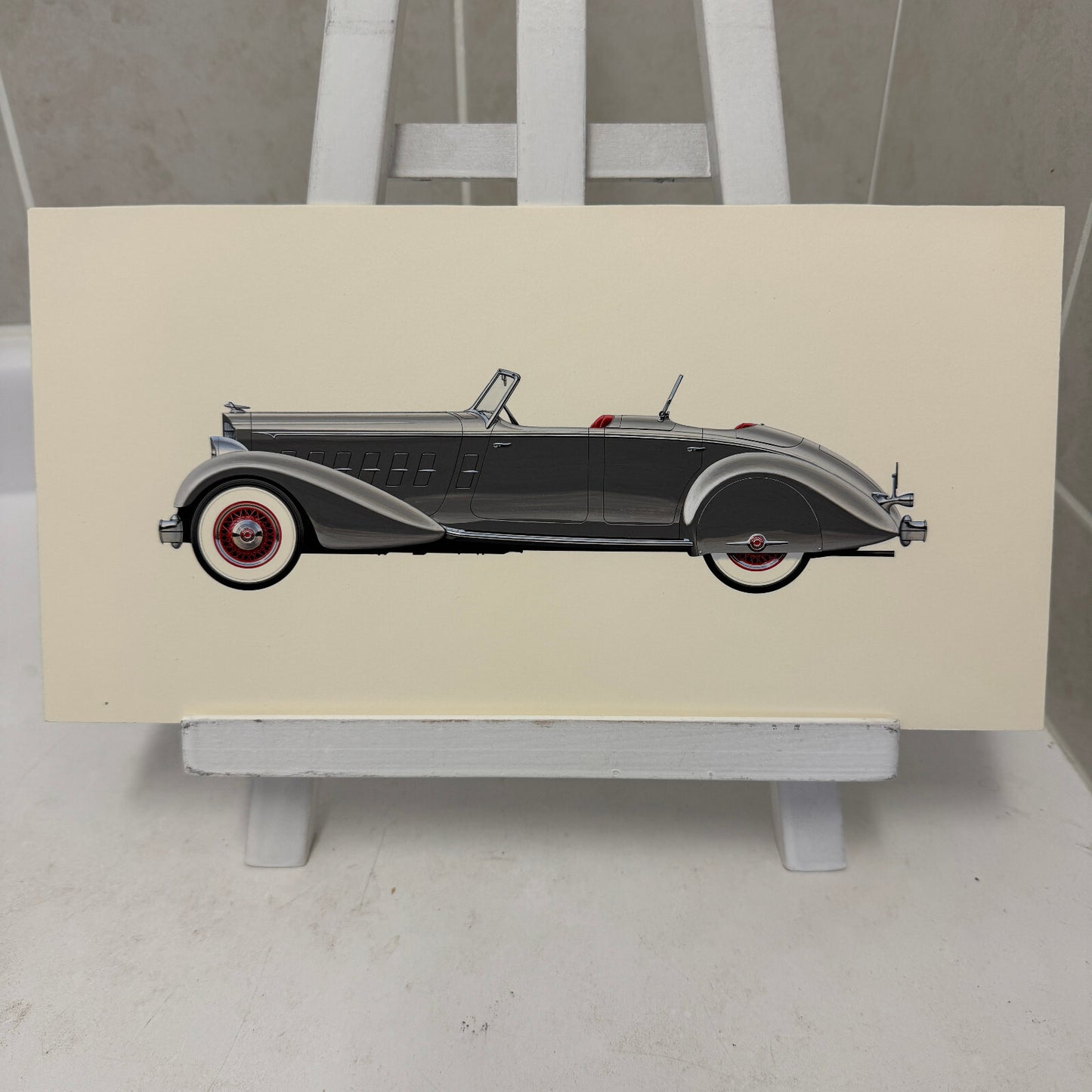 1934 Packard 12 LeBaron Sport Phaeton Car Illustration Art Drawing Hand Drawn