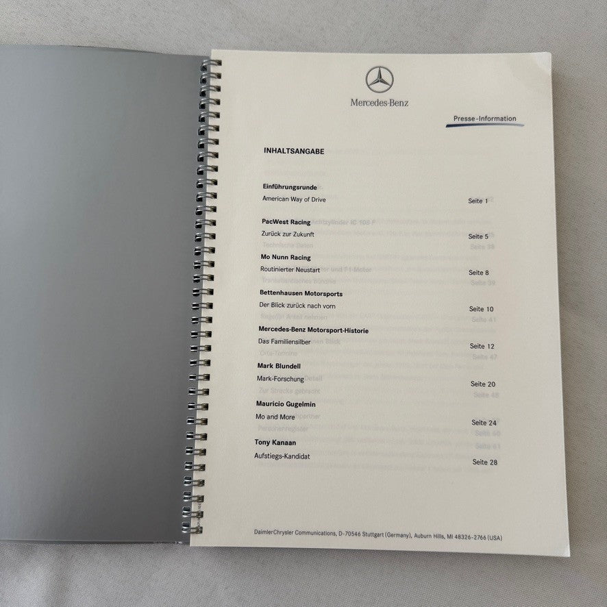 2000 Mercedes Benz Marlboro CART Racing Press Kit Tony Kanaan Michel Jourdain