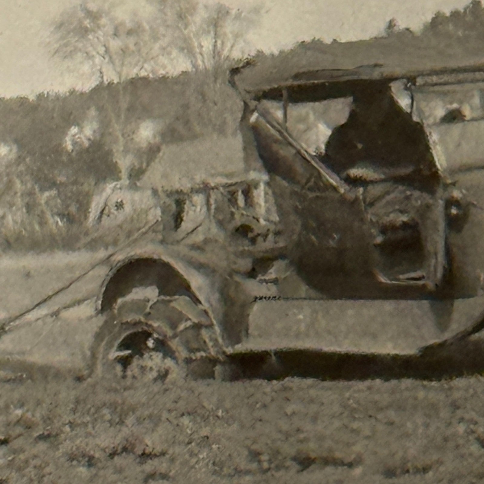 Antique Car Tractor Photo Photograph Print Automobile Farm Plow Snapshot Print