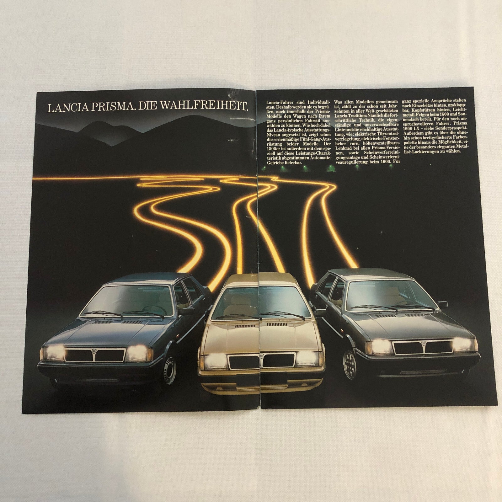 Lancia Prisma 1500 and 1600 Car Sales Brochure Catalog German Text