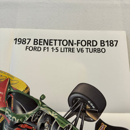 1987 Benetton Ford B187 F1 Formula One Racing Car Cutaway Illustration Poster