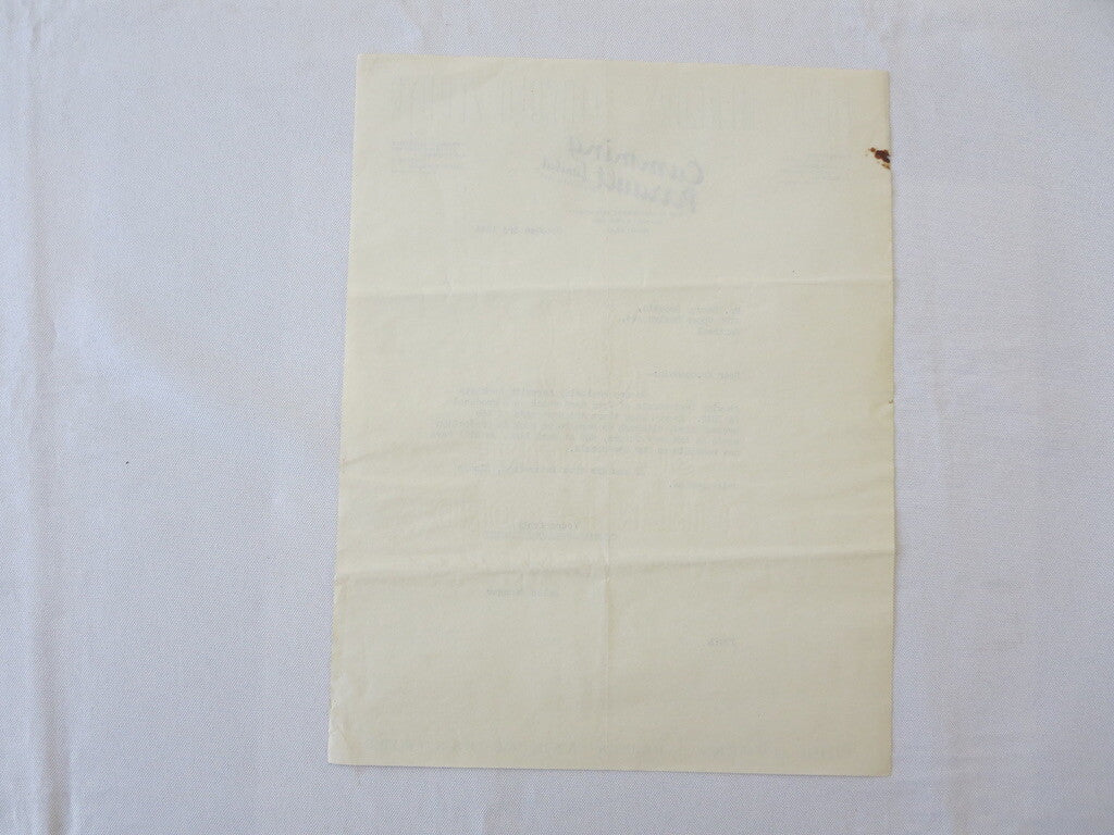 1944 1942 Ford Mercury Lincoln Zephyr Dealer Letter Letterhead Cumming Perrault
