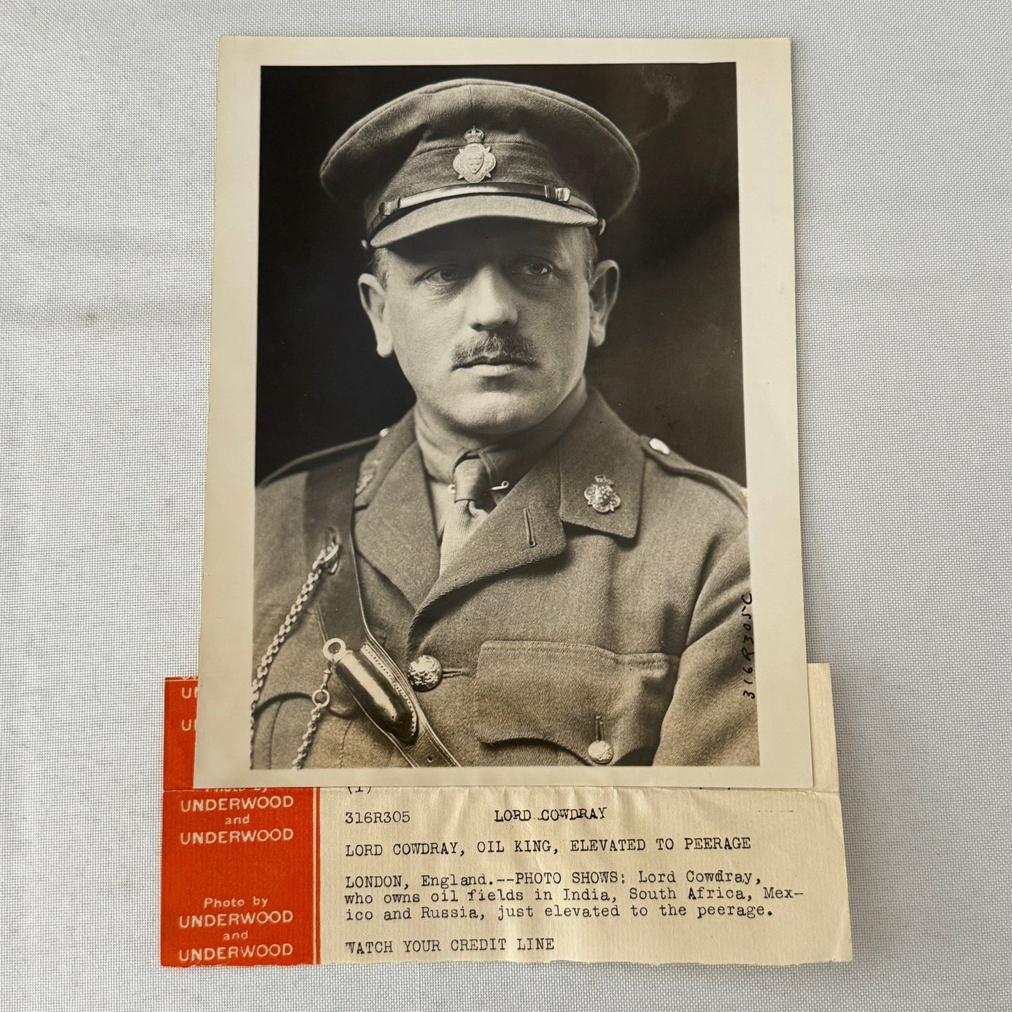 Vintage Press Photo Photograph Portrait Lord Cowdray Peerage British Underwood