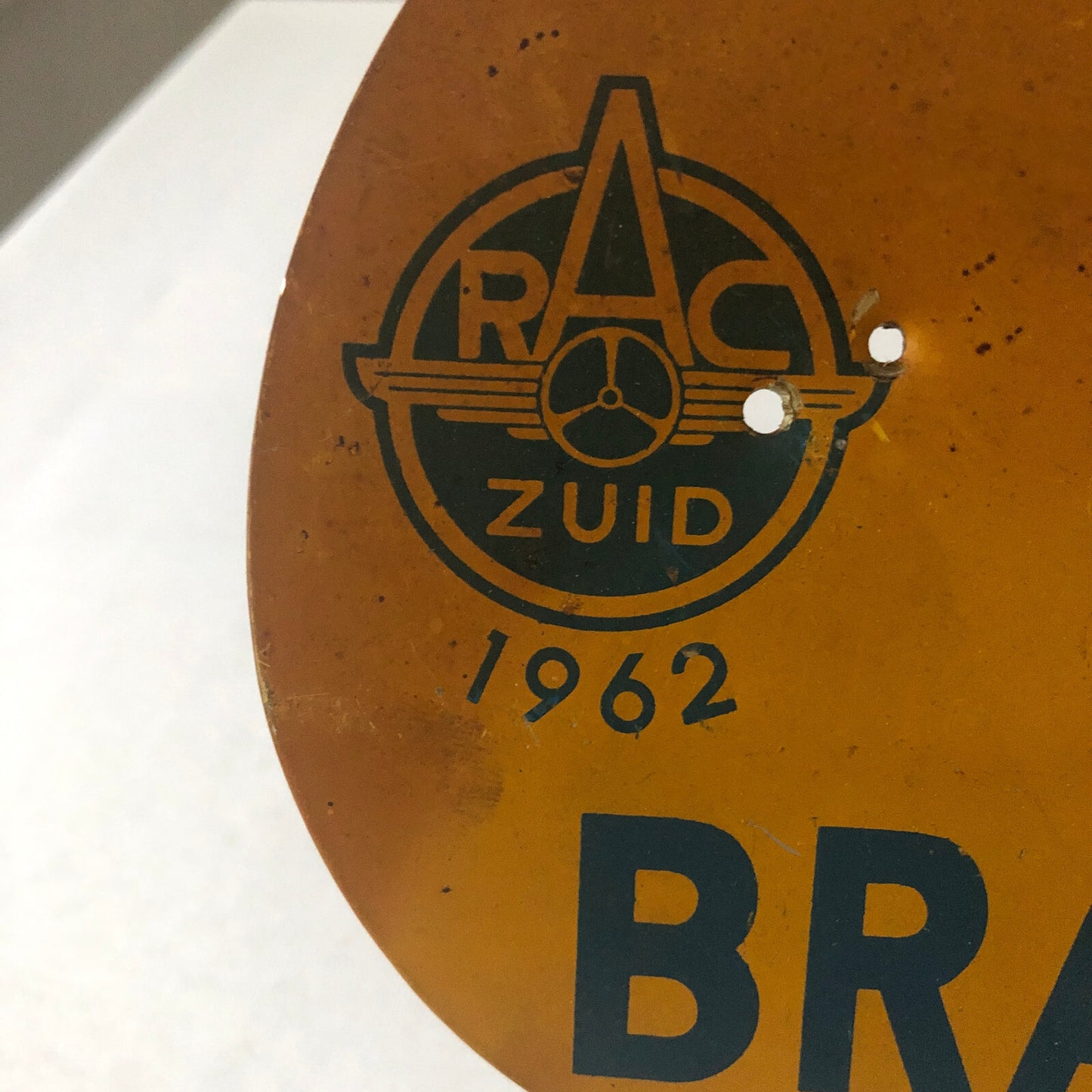 1962 RAC Zuid Brabant Grensrit Car Rally Rallye Participant Plate w/ Martini Ad