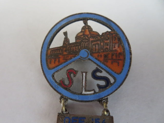 Vintage SLS Scheveningen Luxemburg Scheveningen Car Rally Pin Badge 1954-1969