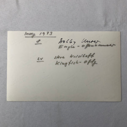 Vintage Indy Indianapolis Racing Photograph 1973 Bobby Unser Steve Krisiloff