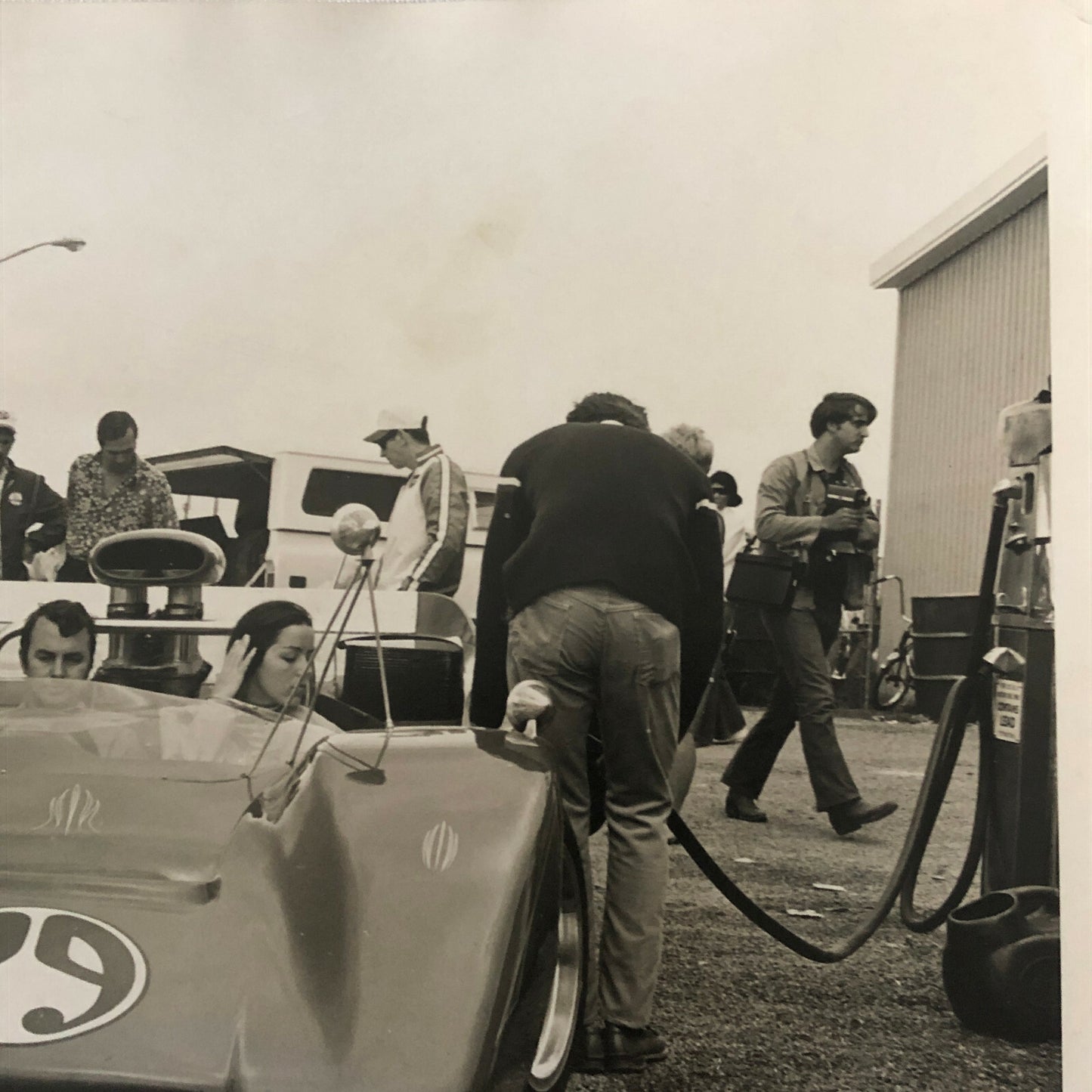 Vintage Racing Car Photo Photograph Lot of 2 - Couple in Can Am Car CanAM