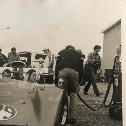 Vintage Racing Car Photo Photograph Lot of 2 - Couple in Can Am Car CanAM