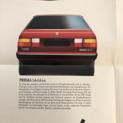 Lancia Prisma Car Sales Brochure Catalog German Diesel Turbo 1.3 1.5 1.6