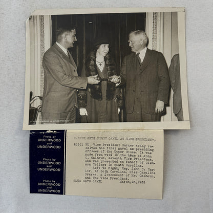 Press Photo Photograph Vice President John Nance Garner Franklin Roosevelt 1933