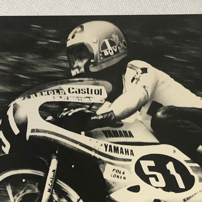 Vintage Motorcycle Racing Photo Photograph Print Germany Yamaha Bike