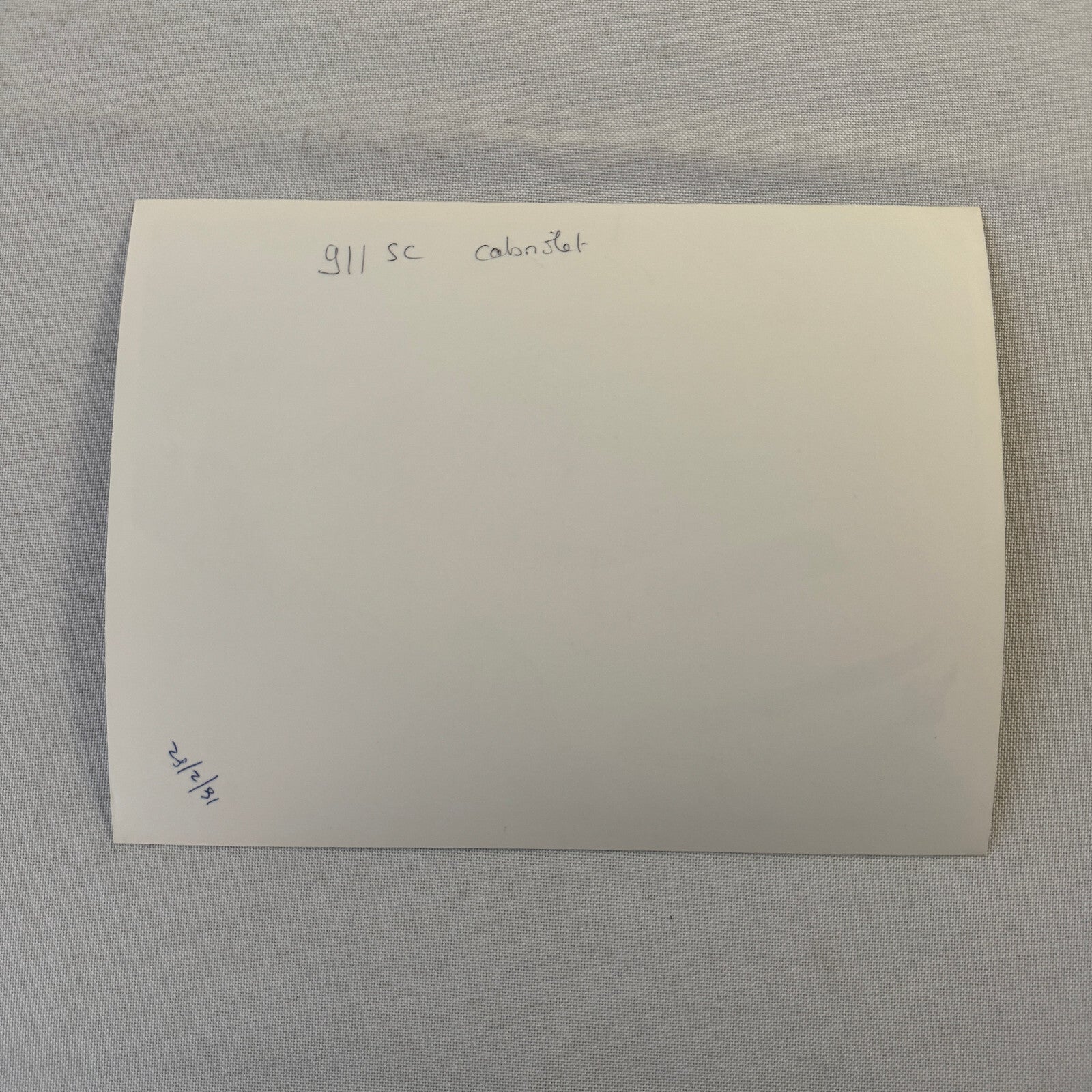 Porsche 911 SC Cabriolet Convertible Car Factory Press Photo Photograph