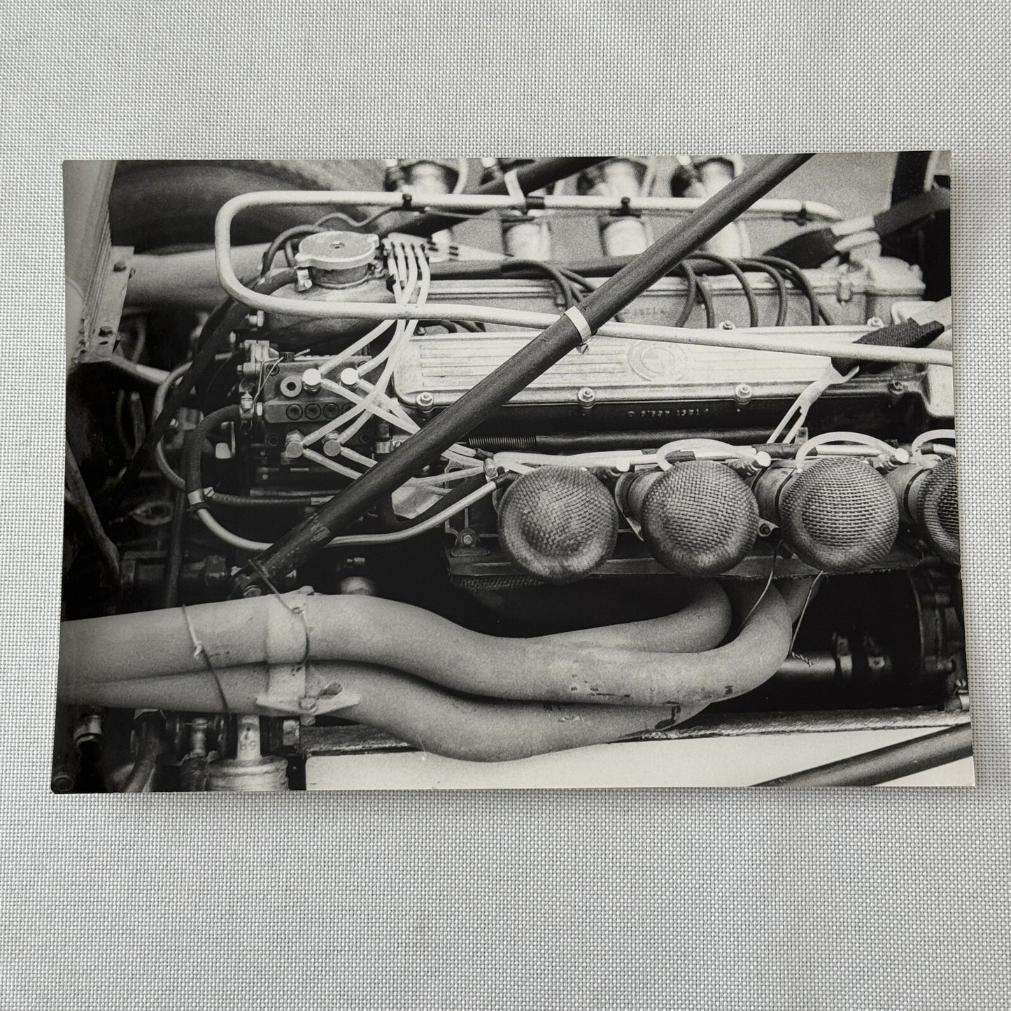 Vintage Racing Car Engine Photo Photograph Eugen Beck Photographer Stamp