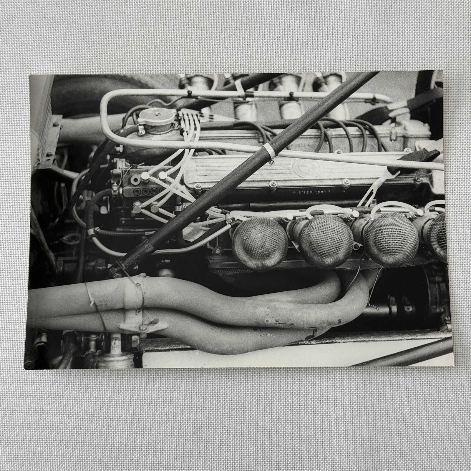 Vintage Racing Car Engine Photo Photograph Eugen Beck Photographer Stamp