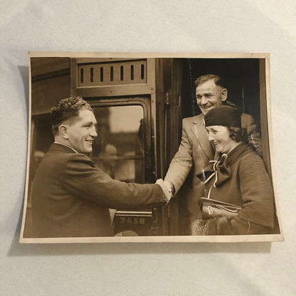 Press Photo Photograph Aquitania Ship Boxing Boxer Don McCorkingdale 1933