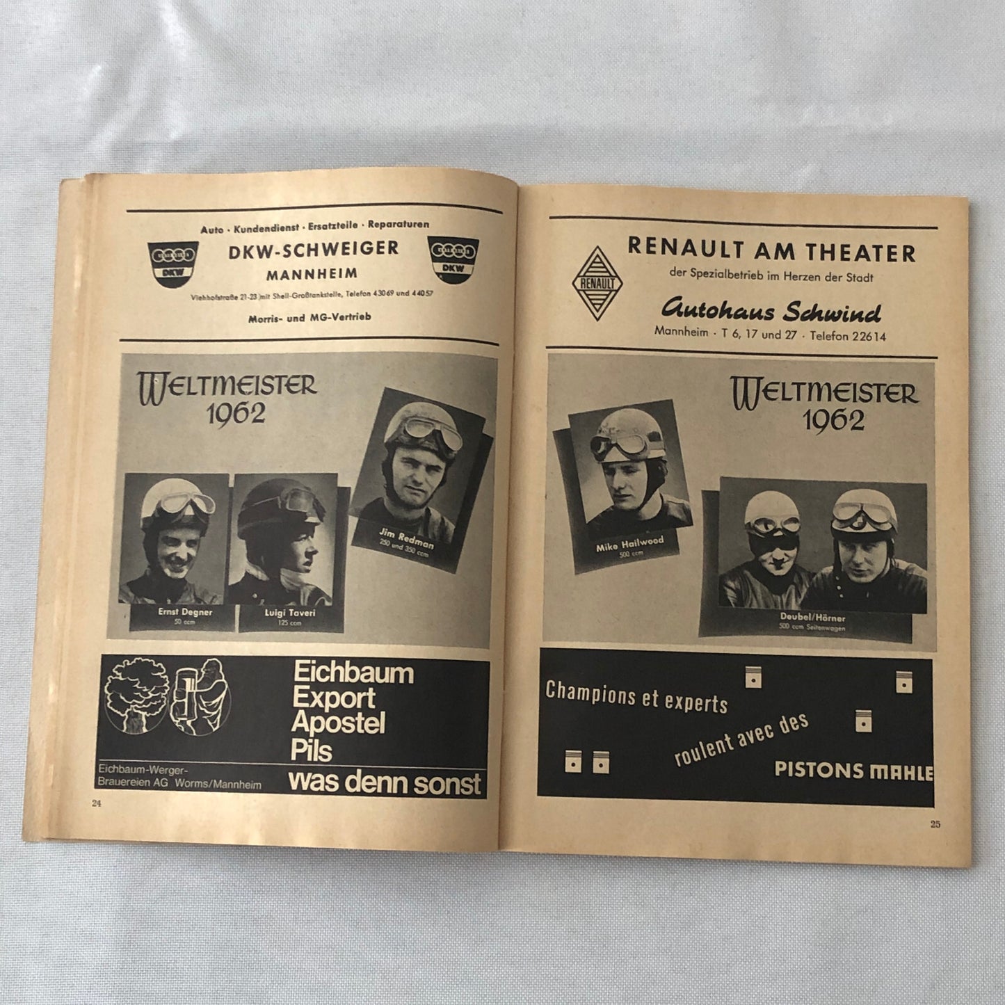 1963 Hockenheim Motorcycle Racing Grand Prix Race Program Book German