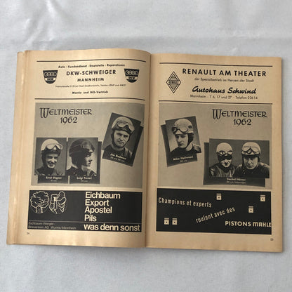 1963 Hockenheim Motorcycle Racing Grand Prix Race Program Book German