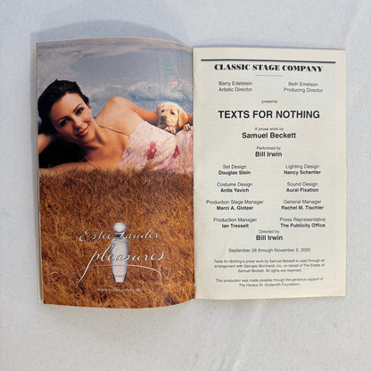 Texts for Nothing Cast Signed Playbill 2000 Autographed Bill Irwin
