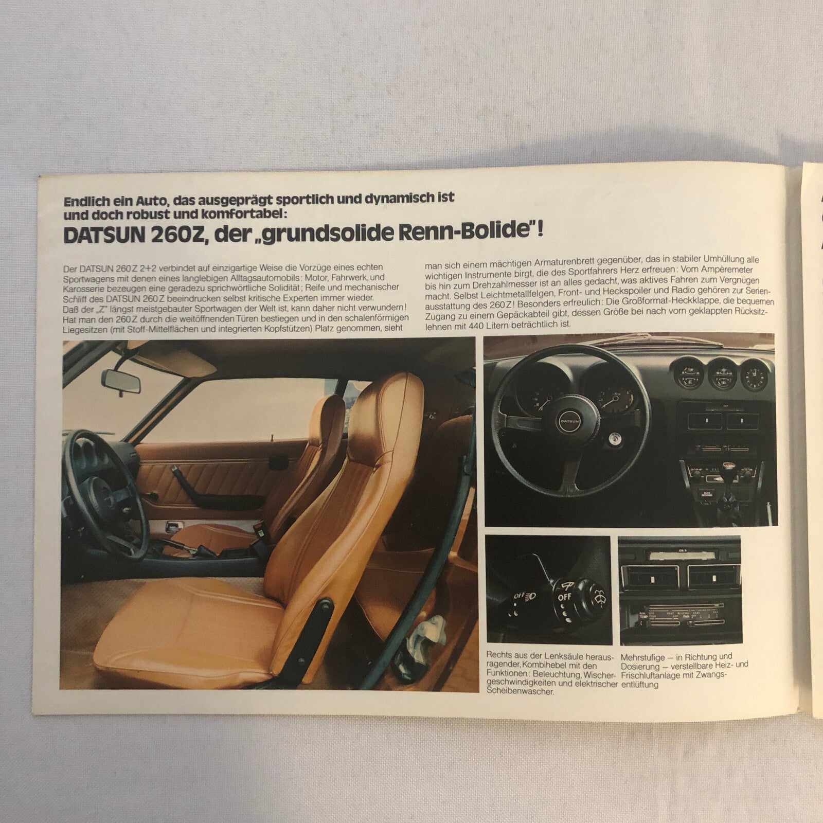 Vintage Datsun 260Z 2+2 Car Sales Brochure Catalog Datsun 260 Z Nissan GERMAN