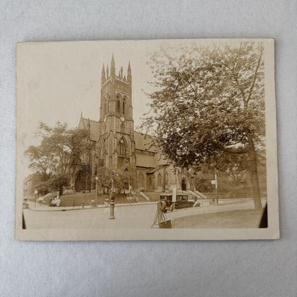 Vintage Photo Photograph 1929 St George's Church Car Automobile Building