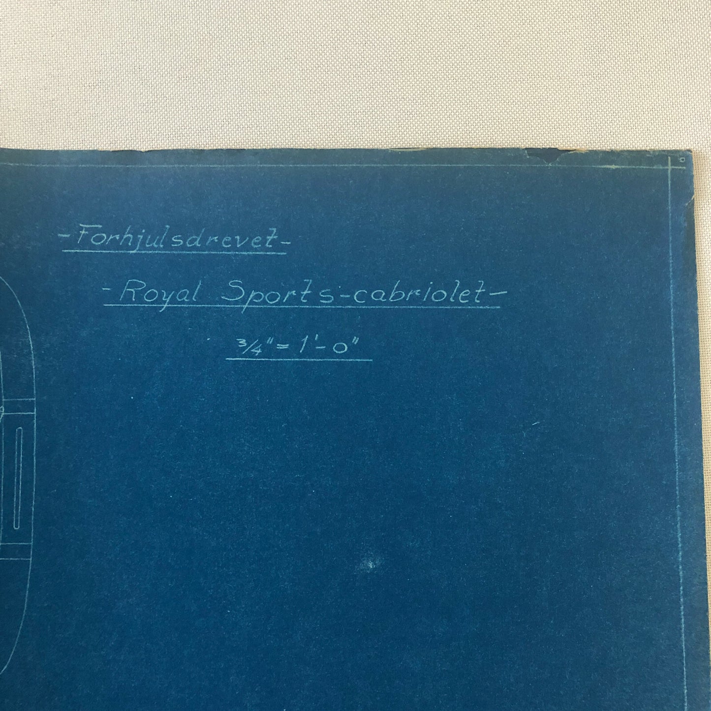 1930 Coachbuilder Car Design Blueprint Rendering Blue Print Sport Cabriolet Body