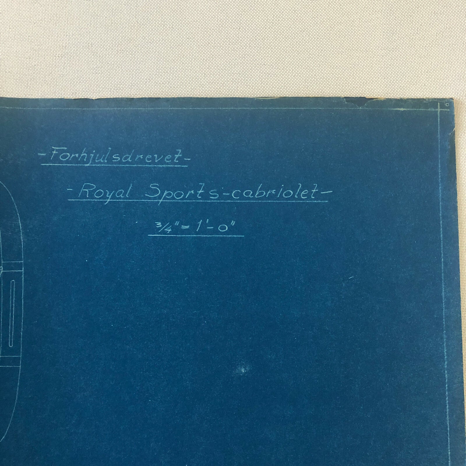 1930 Coachbuilder Car Design Blueprint Rendering Blue Print Sport Cabriolet Body