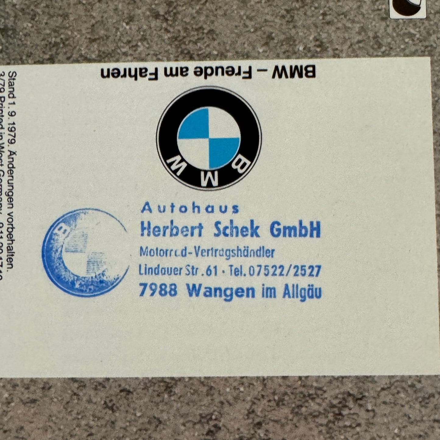1979 BMW Motorcycle Price and Options Brochure Catalog R65 R100 R80 R45 GERMAN