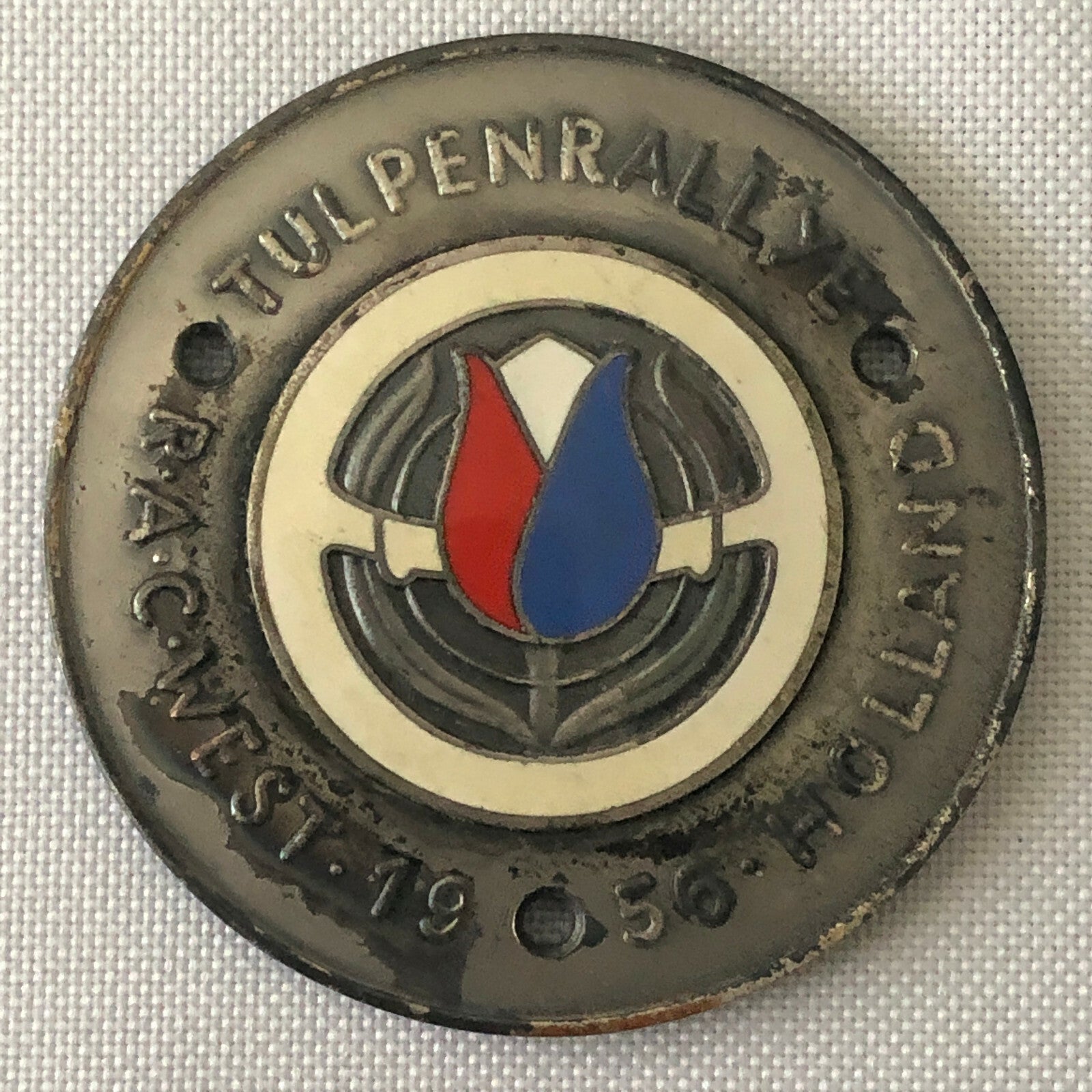 1956 Tulpen Rallye Rally Participant Badge Award Tulip Rally Dutch Netherlands 