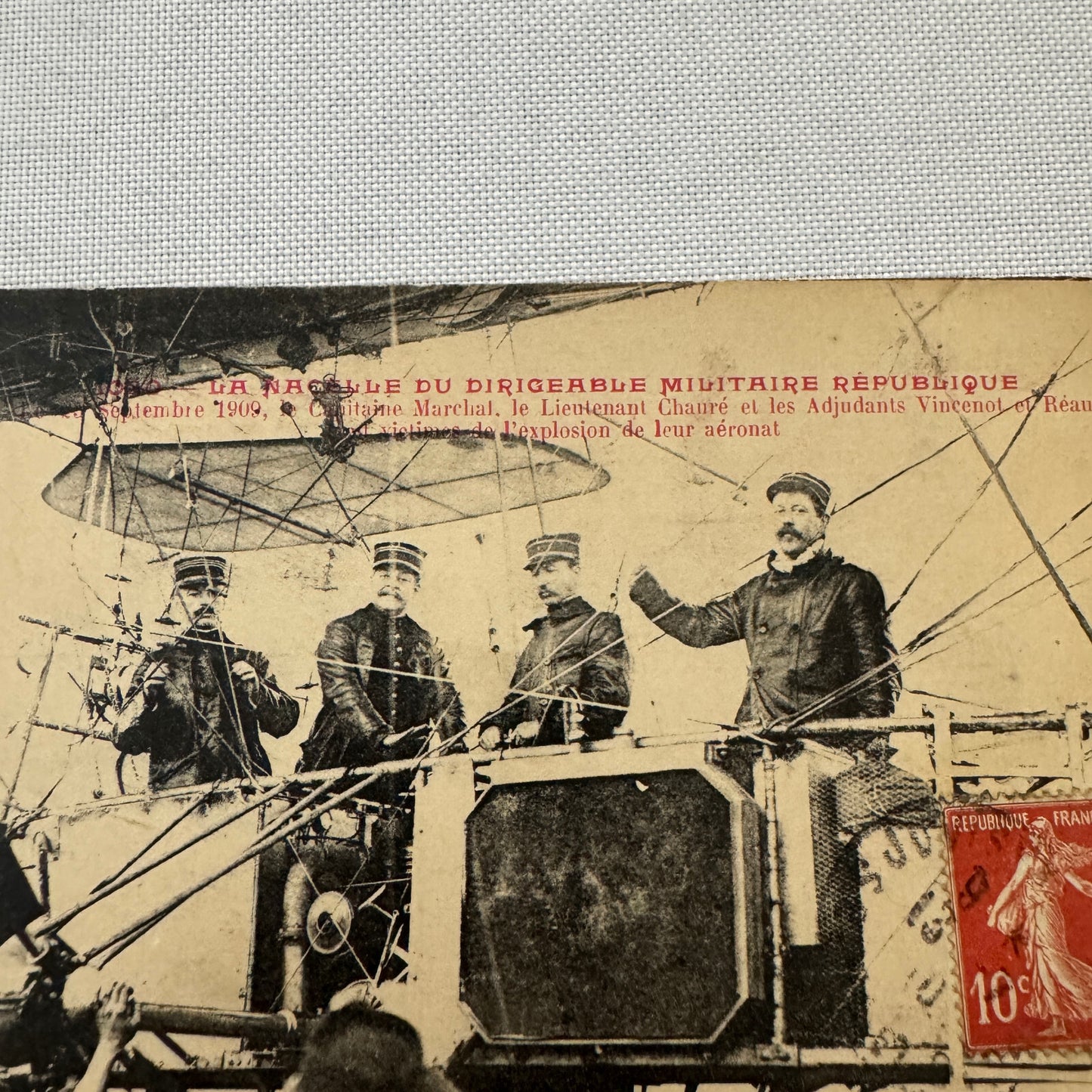 Vintage Zeppelin Airship Dirigible Postcard Post Card French Republique Military