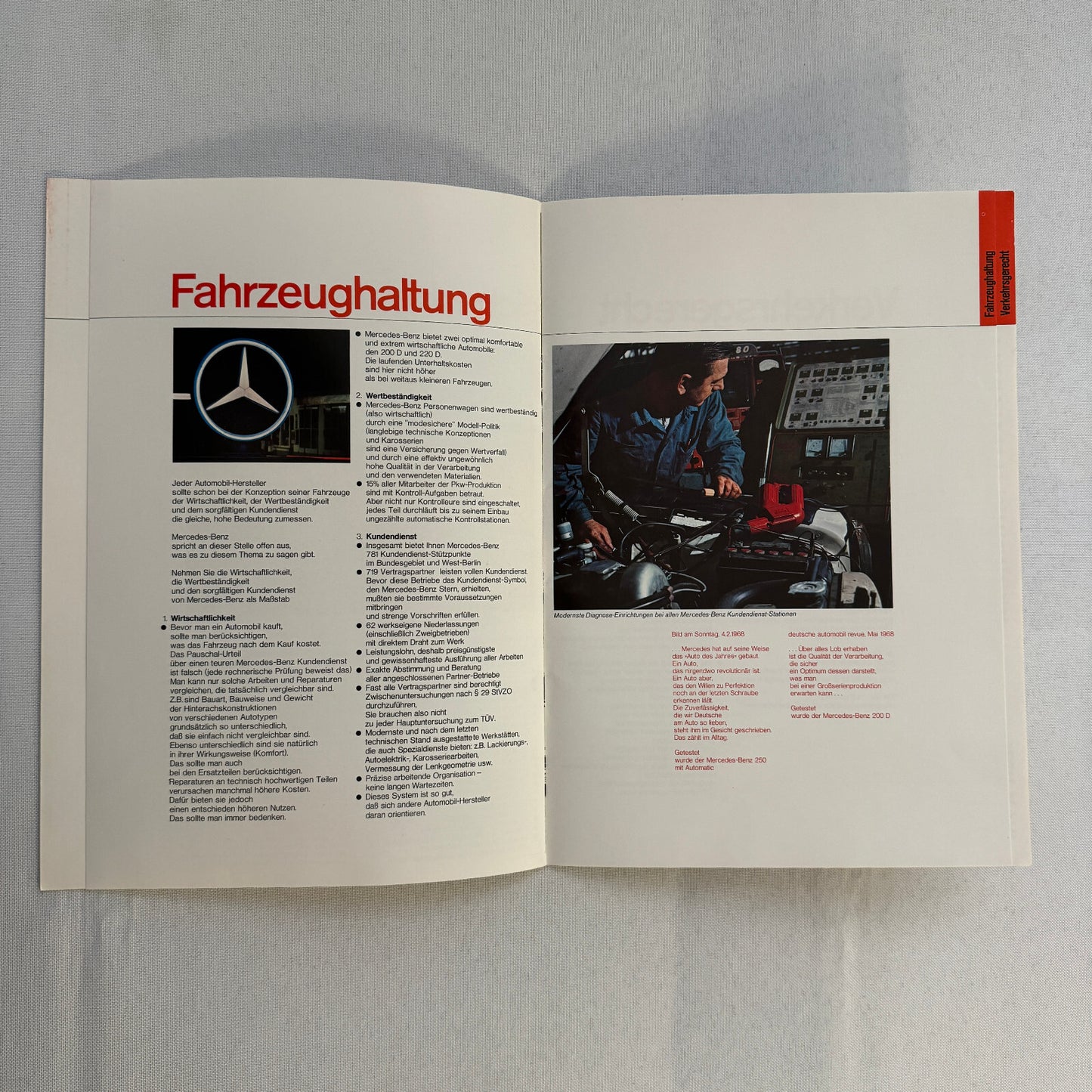 Vintage Mercedes Benz Sales Brochure Catalog 280 SL 300 SEL 600 230 250 GERMAN