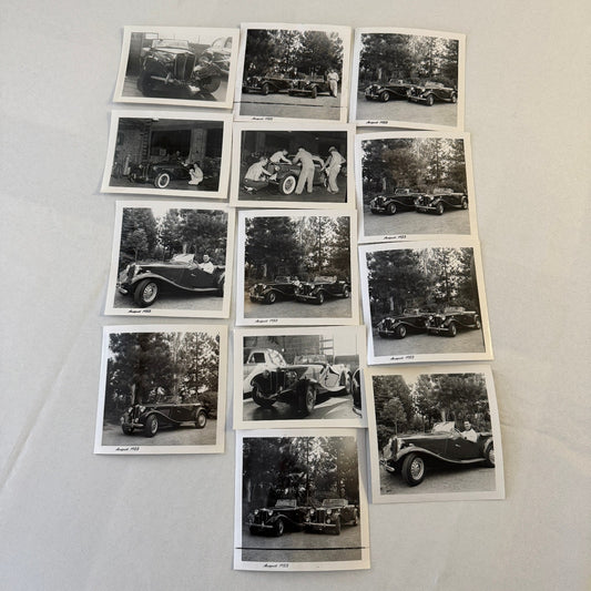 Vintage MG Roadster Car Photo Photograph Print Lot 13x 1953