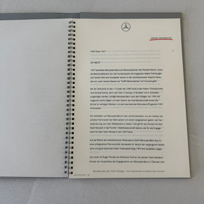 1997 Mercedes CART Racing Press Kit Paul Tracy Greg Moore Al Unser Jr