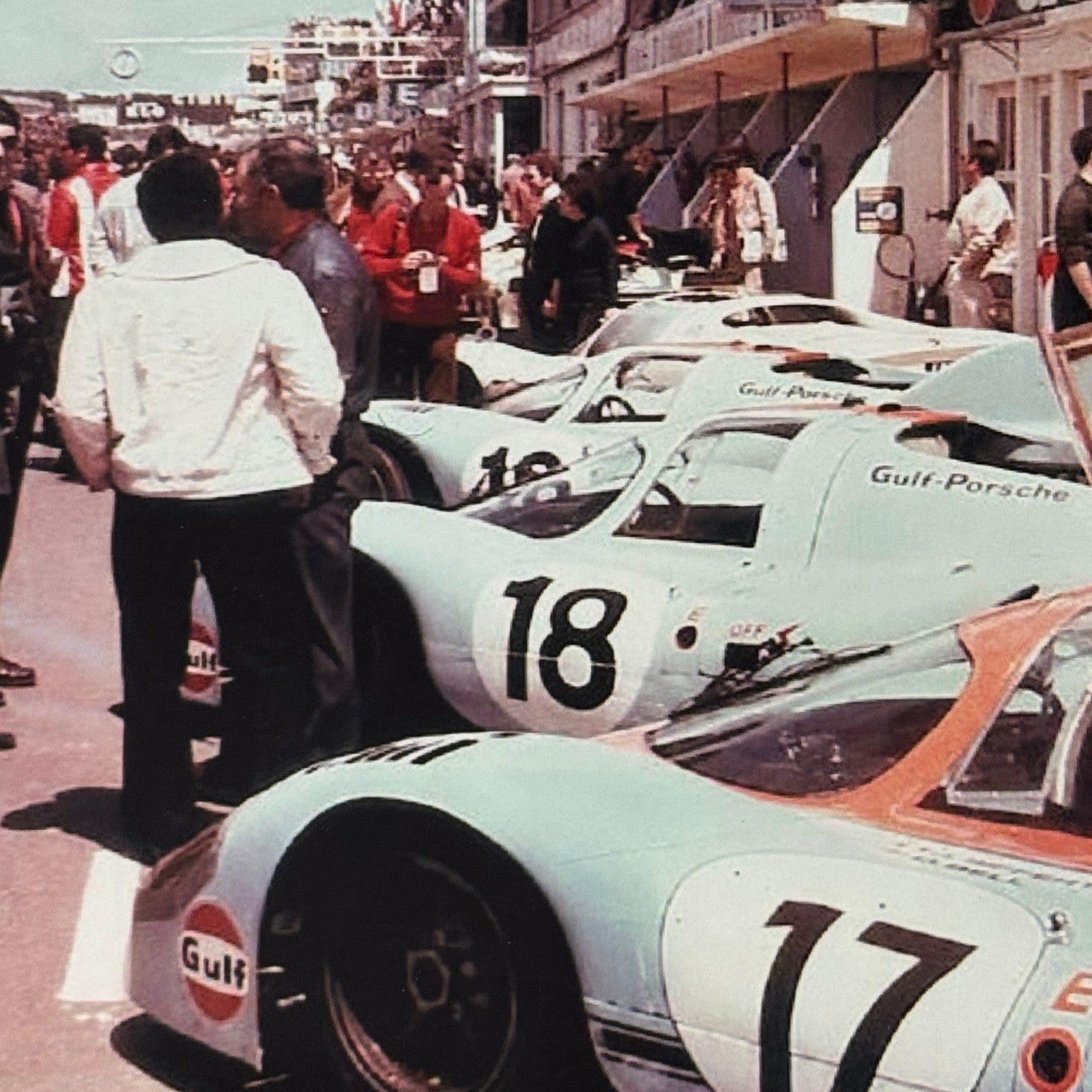 1971 LeMans Racing Photo Photograph Gulf Racing Porsche 917 Photo MODERN PRINT