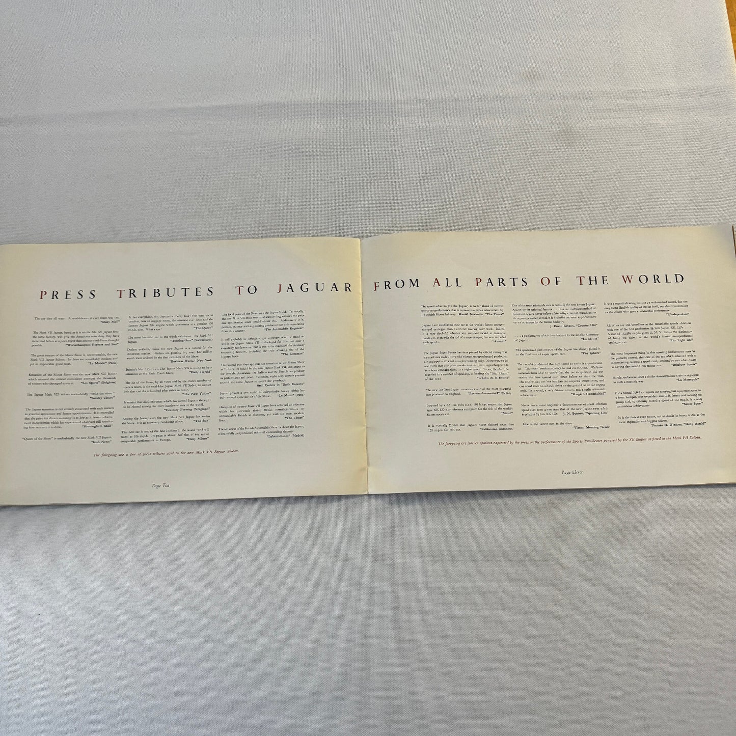 Jaguar Mark VII Saloon Car Sales Brochure Catalog XK120 XK 120 Engine