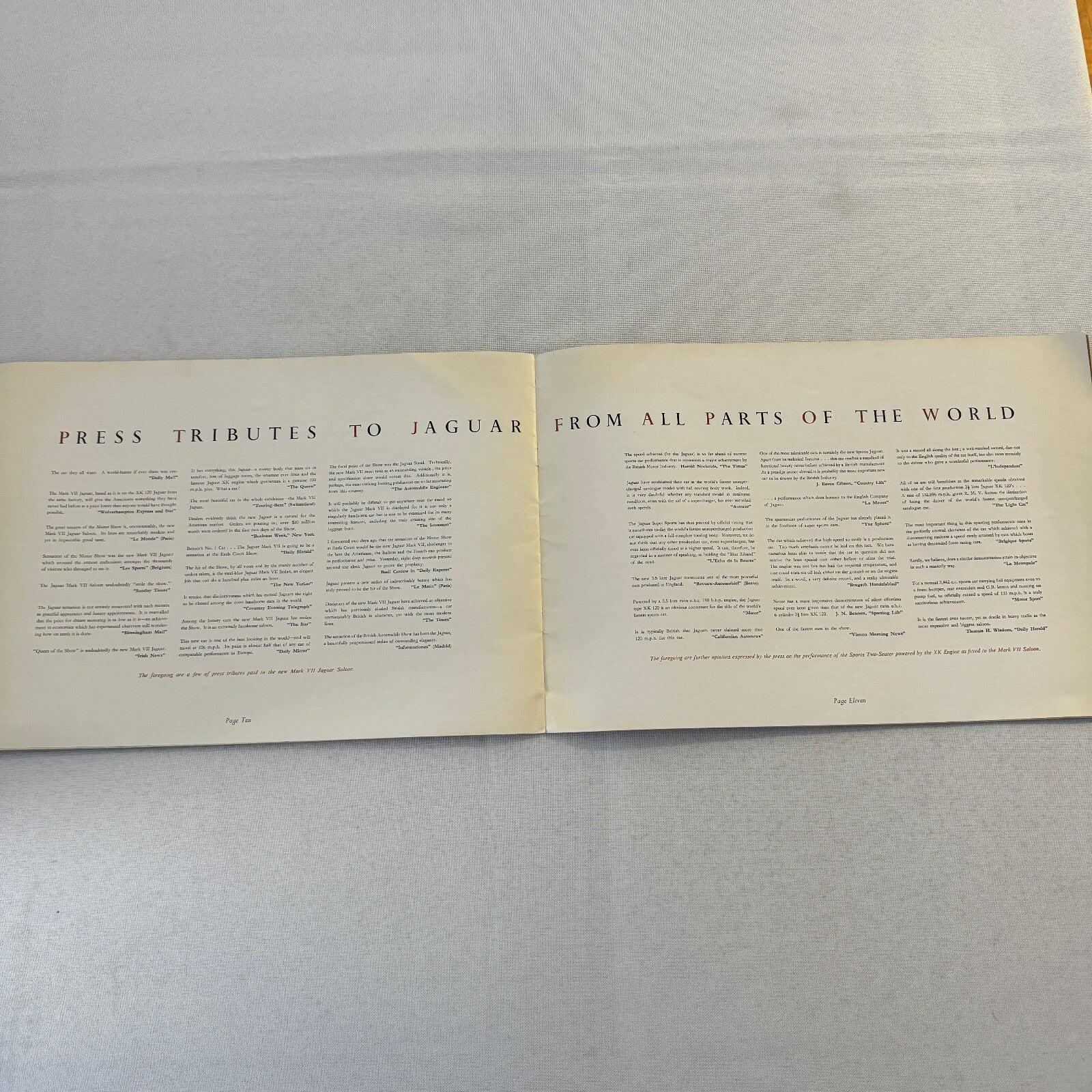 Jaguar Mark VII Saloon Car Sales Brochure Catalog XK120 XK 120 Engine